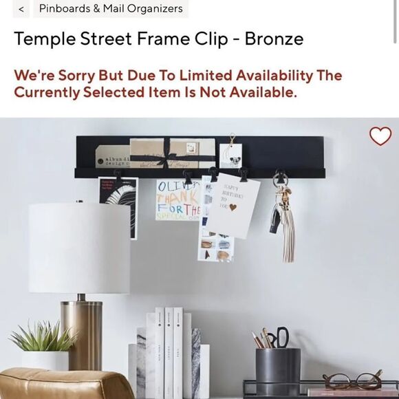 Pottery Barn Temple Street Frame Clip System -Black Floating Metal Shelf - Picture 8 of 8